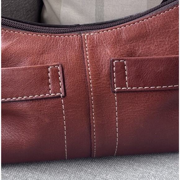 Vintage Fossil 1954 Brown Hobo Leather Medium Shoulder Bag Purse - Picture 9 of 9